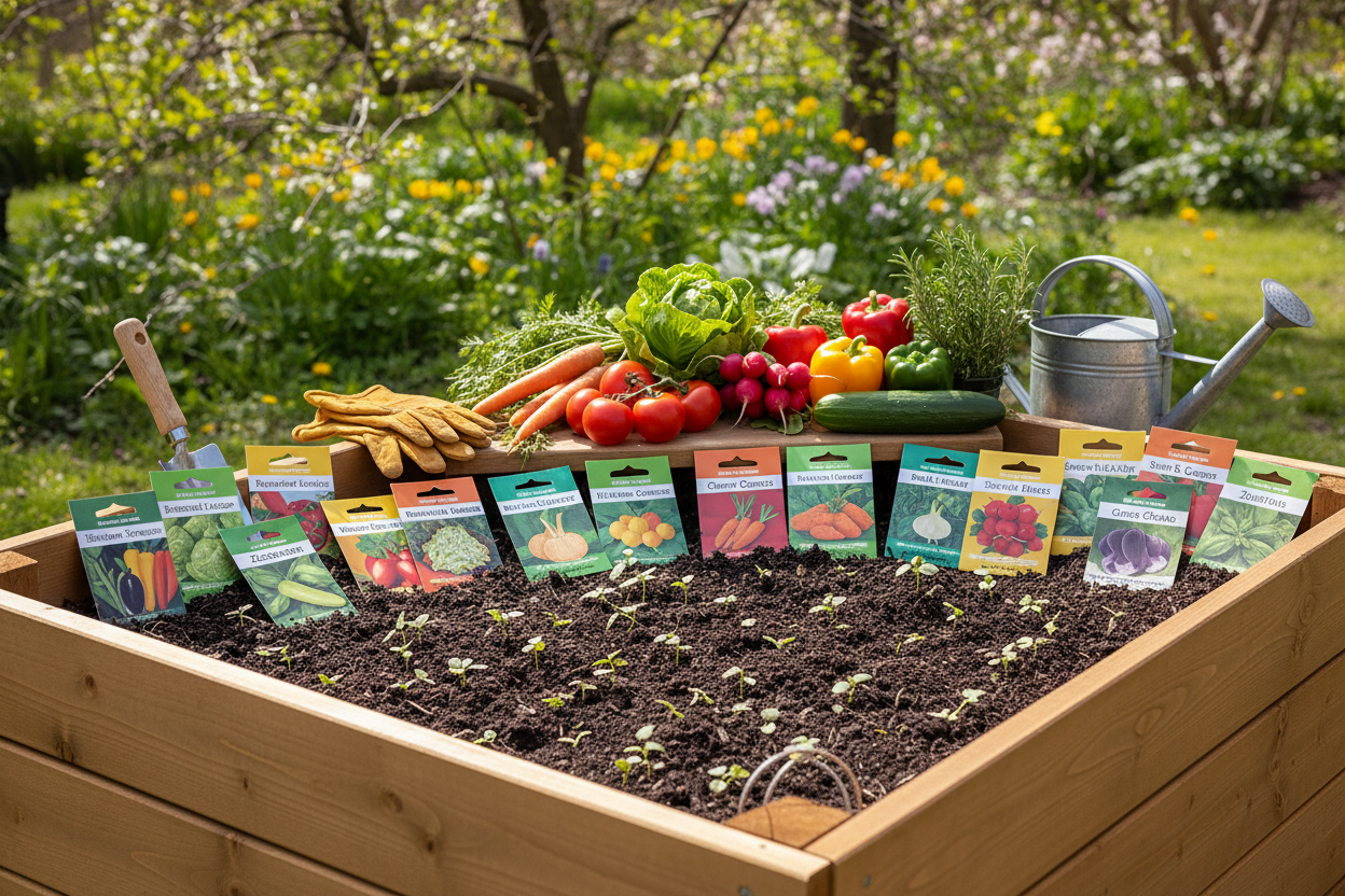 Frühlings-Pflanzset für Hochbeete — 15 Gemüsesorten Anzucht